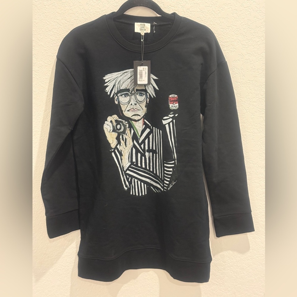 Paris Love Trash Trendy Black Graphic Kids Sweatshirt